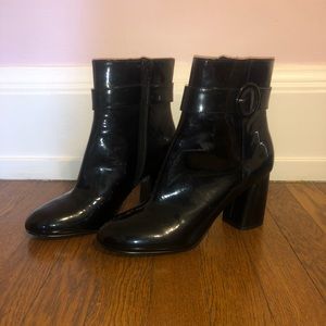 BRAND NEW black chunk heel boots